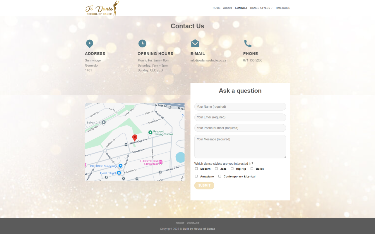 3 JeDanse Studio Contact Page 1281x800