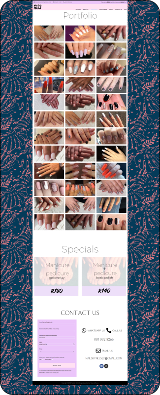 Nails By Nels Portfolio Page Desktop 325x800